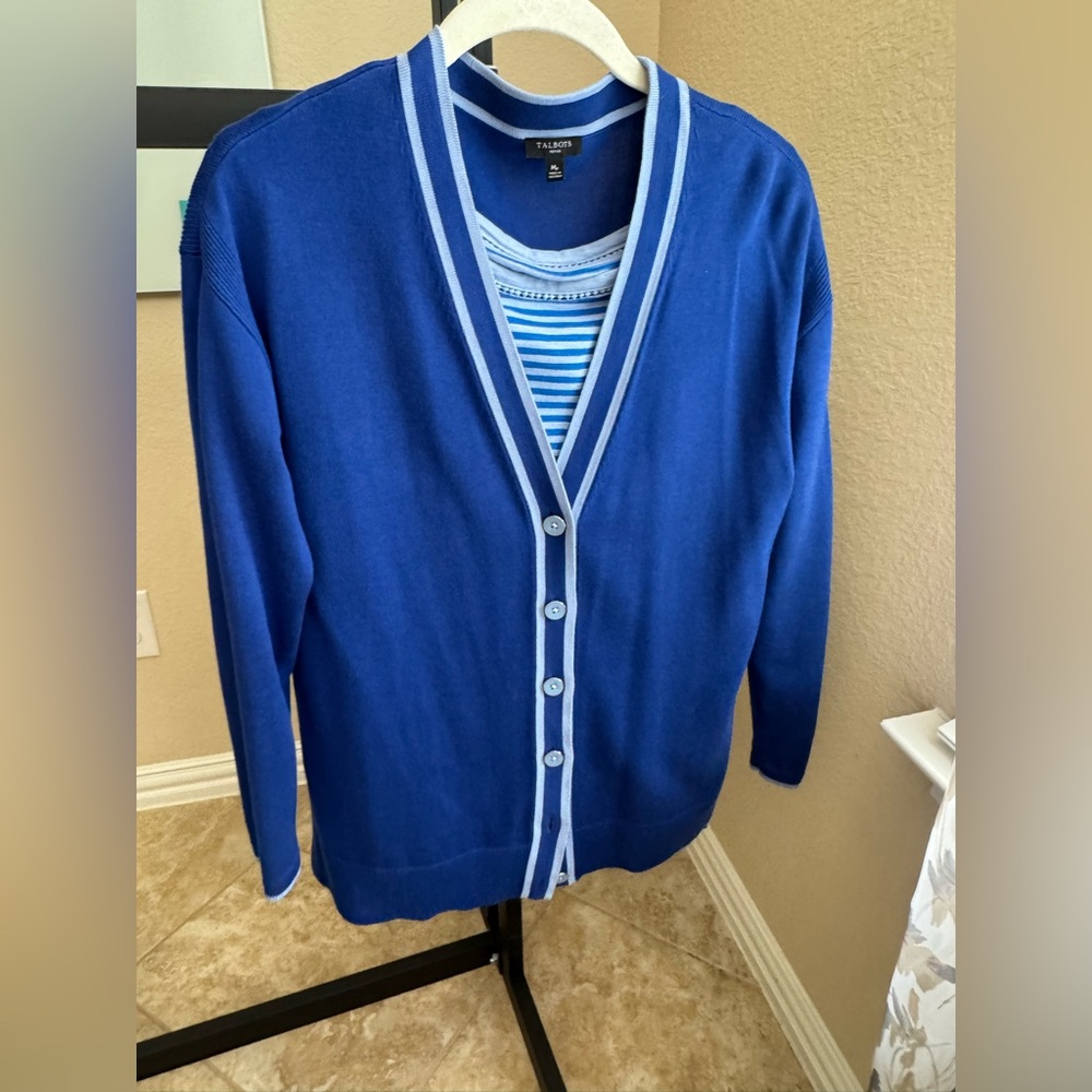 Talbots Set: Cardigan and Long sleeve Tee Shirt